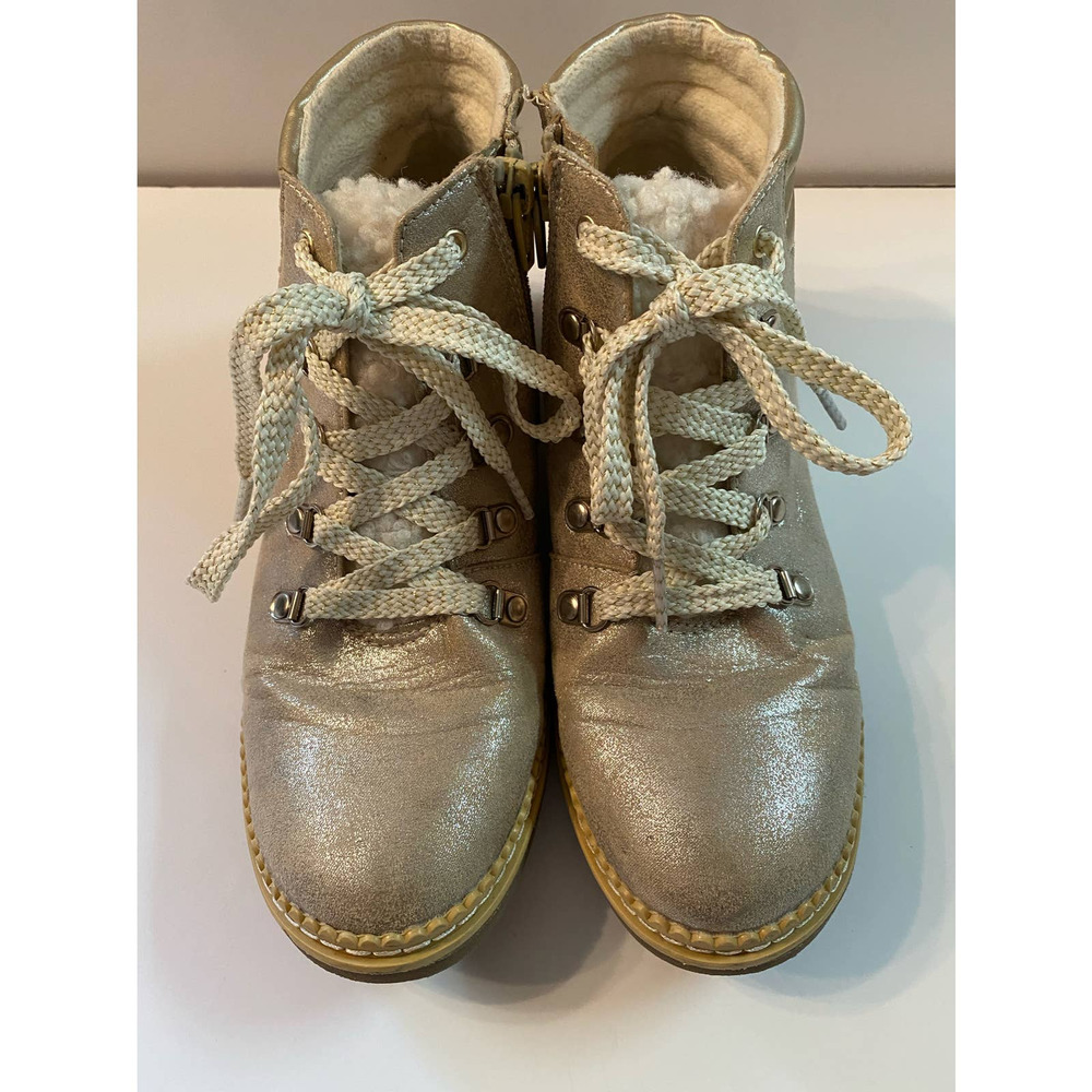 Cynthia Rowley Gold Boots Lace Up Boots Size 5